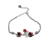 Pulseira feminina Garnet Fox s925 prata esterlina estilo étnico retrô faça truque antigo pulseira flor de pêssego Fox atacado