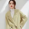 Novo Casaco de Lã Dupla Face Outono/Inverno 2026 para Mulheres, Casaco de Lã Longo Estilo Coreano Solto, Elegante e Emagrecedor para Mulheres