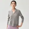 Nuevo Suéter de Punto de Cachemira para Mujer Otoño/Invierno 2026, Cuello Solapa Cruzado en V, Sencillo, Versátil, Capa Base Cálida