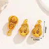 Pingente de Cadeado Gato da Sorte Chinês Tradicional Banhado a Ouro 18K Acessório de Joia Estilo Chinês DIY