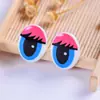 Accesorios hechos a mano DIY ojos de plástico de animales pequeños color blanco y negro en espiral pestaña de dibujos animados ojo juguete muñeca