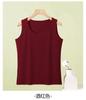 Camiseta Personalizada para Mulheres, Regata Longa Sem Mangas Justa Ombro Largo, Algodão Puro Canelado Camada Base Casual Feminina para Garotas Quentes
