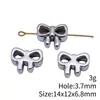 14X12X6.8Mm 3g Plata Antigua DIY Accesorios para Joyería Hecha a Mano Cuentas Perforadas de Lazo