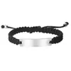 Pulsera tejida de venta caliente transfronteriza placa curva de acero inoxidable logo grabado pieza curva cuerda de mano tejida a mano ajustable anillo