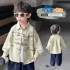 Camisa para niño, nueva colección otoño 2026, estilo coreano, elegante, prenda exterior ligera para primavera y otoño, top moderno y versátil