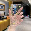 Funda de teléfono transparente con tulipanes pintados a mano, adecuada para Samsung S23/S24 Ultra, cobertura total, funda suave y ligera