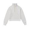 Moletom Feminino Melard Espesso com Forro de Fleece para Outono e Inverno, Manga Longa, Comprimento Curto, Gola Alta, Meia-Zipper, Blusa Esportiva