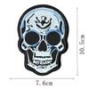 Locomotora europea y americana punk tela pegar al por mayor calavera cabeza de fantasma zapatos y sombreros accesorios de ropa parche bordado hecho a mano DIY