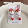 Dibujos Animados Lindo Navidad Clip para la Oreja Niña Aretes Combinables Sin Aretes para Ancianos Alce Niños Joyería para Bebé