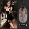 Lencería Sexy Sexy Provocación Tentación Uniforme Pecho Pequeño Tirante No Removible V Profundo Vestido Cadera Revela Ajustado Mujeres
