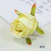 Cabeza de flor rosa de pintura al óleo artificial, Capullo, Centro, Decoración de pared de flores rosas, Guirnalda DIY, Accesorios para caja de flores, Adorno para la cabeza, Flor para sombrero