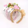 Diadema de Gato Gatito Estampado de Leopardo Linda Súper Linda Niña Felpa Pinza de Pelo de Ala Ancha Lavado de Cara Maquillaje Máscara Diadema Accesorios para el Cabello