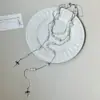 Collar de Borlas de Cuentas Multicapa Estilo Socialité Francesa para Mujer, Cadena Larga para Clavícula en Capas de Moda y Elegante Tendencia