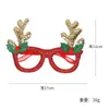 Gafas de Decoración Navideña para Adultos y Niños, Accesorios para Fotos de Fiesta Navideña, Montura Dorada con Astas Largas