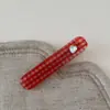 Pinza para el Cabello Coreana Dongdaemun a Cuadros Corazón Fresco Diamante Flequillo Clip Lateral Pinza para el Cabello de Verano Accesorio para el Cabello para Mujer