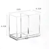 Cubo de Almacenamiento Transparente para Brochas de Maquillaje, Organizador de Delineador de Ojos, Lápiz de Cejas, Caja de Almacenamiento para Labiales, Almacenamiento de Cosméticos de Escritorio