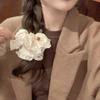 Lazo para el pelo de encaje blanco crema estilo intestino grueso estilo Ins Alta elasticidad Antideslizante Diadema para el pelo esponjoso de mujer Mismo estilo que las celebridades de Internet