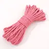 Corda de Poliéster-Algodão Monocromática 4mm Corda Trançada Artesanato DIY para Joias Pingente de Corda de Algodão Artesanato de Tecelagem Chaveiro 48 Cores