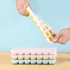 Molde para cubitos de hielo hecho de silicona de grado alimenticio, caja de almacenamiento para refrigerador doméstico, caja para hacer hielo con tapa, cubitos de hielo caseros para el verano