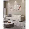 Sofá Pequeno de Bloco de Tofu Cremoso Minimalista Sala de Estar Sofá Reto Simples Moderno Sofá Estilo Influenciador da Internet Sofá de Tecido Tecnológico