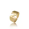 Joyería europea y americana moda creativa anillo de 26 letras inglesas dorado apertura ajustable anillo de temperamento para dama