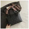 Bolso de Lona Jacquard de Oso de Gran Capacidad para Mujer, Nuevo Bolso de Mano de Moda para Estudiante Universitario, Bolso Bandolera Cruzado tipo Cubo