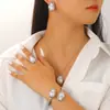 Conjunto de Joyería de Perlas Irregulares Barrocas Transfronterizo Europeo y Americano para Mujer, Collar de Gama Alta, Pendientes, Anillo, Pulsera, Gargantilla