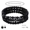 Joias transfronteiriças retrô simples disco voador fosco preto espaçador geométrico conjunto coringa conjunto de pulseiras masculino atacado