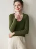 Malha de Cashmere Lisa para Outono e Inverno, Gola Alta, Manga Longa, Novo Top Elegante, Malha, Visual Emagrecedor