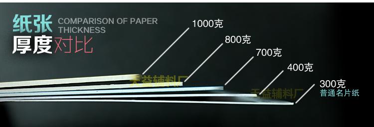 纸张厚度对比