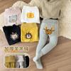 Leggings de invierno para bebé, con forro polar grueso y cálido, pantimedias para niños, dibujos animados, cintura grande para trasero, pantalones de una pieza