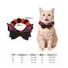 Collar de bola de pelo de Halloween transfronterizo para mascotas, gato, perro, accesorios con cara de calabaza, collar, cuerda elástica, bufanda para gato