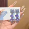 Pendientes de Flor con Microincrustaciones de Circonita Transfronterizos Europeos y Americanos para Mujer, Diseño de Nicho, Pendientes de Gama Alta, Pendientes Estilo Flor de Hielo Super Brillantes