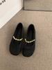 Sapatos de Noite Baixos e Delicados Estilo Francês para Mulheres, Primavera e Outono 2025 Novos Sapatos Mary Jane Retrô Estilo Chanel