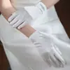 Vestido de Noiva Etiqueta Luvas Vestido de Jantar Branco Performance Sexy Mais Longas no Cotovelo Luvas de Cetim Elástico