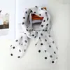 Primavera e Outono Feminino Clássico Bolinhas Pretas e Brancas 70 Quadrados Pequenos Chiffon Estampado Bolinhas Lenço Coreano Lenço de Seda Lenço Atacado