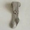 2026 Meia-calça Infantil Calça Segunda Pele Primavera e Outono Versátil Malha Listrada Vertical Algodão Segunda Pele Meias Meia-calça Infantil