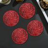 Porta-copos Redondo PVC Bronzeado Fogos de Artifício Transfronteiriços Criativo para Vinho Tinto Isolamento Térmico Antiescaldante Tapete para Café Tapete para Chá Estilo Ins