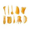Set de Tabla Gua Sha de Cera de Abeja y Resina, Bastón Raspador Muscular Facial, Herramientas de Masaje para Todo el Cuerpo, Masaje de Puntos de Acupuntura, Herramientas de Belleza Gua Sha