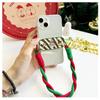 Cordón para teléfono móvil de mano tejido a mano, largo, con combinación de colores, hebilla redonda de doble cabeza para clip trasero de teléfono móvil tipo flip mirror