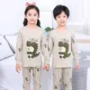 Conjunto de Ropa Interior de Algodón para Niños Ropa y Pantalones de Otoño para Niños Pijamas 100% Algodón para Niñas Pijamas para Niños Mayores Ropa Térmica de Algodón