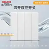 Enchufe de Pared Oculto Delixi Blanco Brillante 827S Interruptor Enchufe Aire Acondicionado 16A Cinco Agujeros 10A Panel