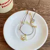 Collar Colgante de Cerámica de Cachorro de Dibujos Animados con Cuentas para Mujer Color Dopamina Cadena Larga Ajustable para Sudadera Accesorios Versátiles