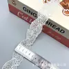 Atacado do Fabricante: Tecido de Renda Branca com Tule e Bordado com Tubos de Miçangas, Acessórios para Vestuário, Barra de Renda, Acessórios de Cabelo, Adornos para Cabeça e Chapéus