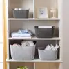 Nueva Cesta de Almacenamiento de Escritorio Tejida de Imitación Ratán Contenedor de Almacenamiento de Plástico Cesta de Cocina Caja de Almacenamiento de Snacks Marco de Almacenamiento para Ducha de Baño