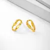 Moda Cruzada Europeia e Americana, Moda Personalizada Europeia e Americana, Brincos Versáteis de Cobre Banhado a Ouro Geométricos Vazados de Luxo Leve