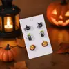 El juego de pendientes más vendido con elementos peculiares de cabeza de calabaza y murciélago fantasma, pendientes de Halloween de dibujos animados de nicho personalizados transfronterizos