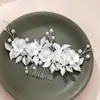 Peine de Flores Tridimensionales Hecho a Mano Estilo Bosque para Bodas y Eventos Nocturnos, Accesorio para el Cabello Sencillo y Elegante con Decoración de Peine de Vid de Perlas Plateadas