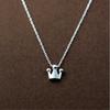 Collar de Plata de Ley Cepillada con Corona Simple de Moda Estilo Coreano para Mujer