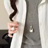 Colar Longo com Franjas de Flores Estilo Coreano Ins, Longo e Estiloso, Único e Versátil, Adequado para Camadas, Corrente Elegante para Clavícula